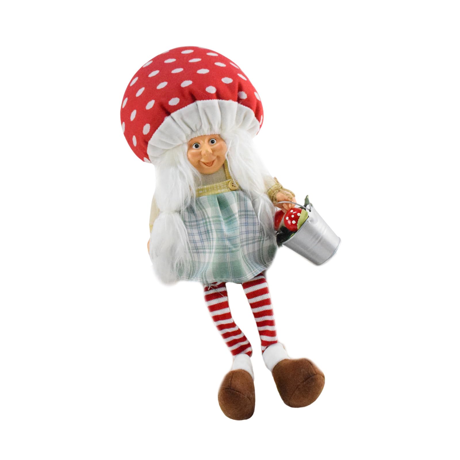Nucelit Christmas Gnomes Dolls with Mushroom Hat Festival Home Decoration Polyester Figurine for Party Supplies Mushroom Gnomes