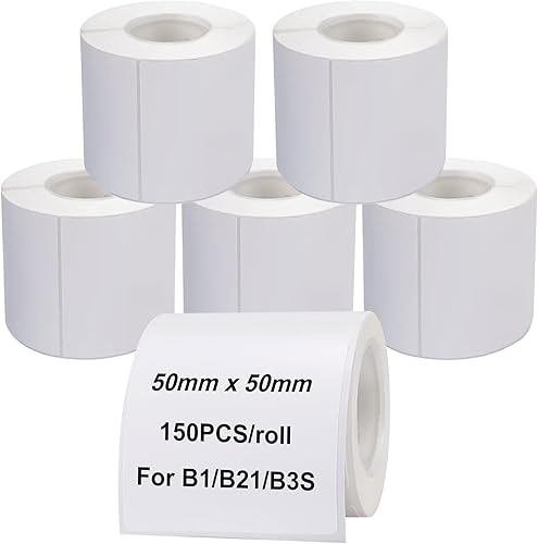 6 rollos (900 unidades) de etiquetas térmicas para impresora B21B3SB1, cinta impermeable, papel adhesivo de envío comercial, reemplazo de etiquetado