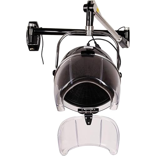 Samger Retractable 900W Wall Mounted Hair Hood Dryer Professional Hair Dryer with Flexible Swivel Arm Built-in 60min Timer Adjustable Temperature 70℃ Beauty Barber Spa Equipment Fits Concrete Wall