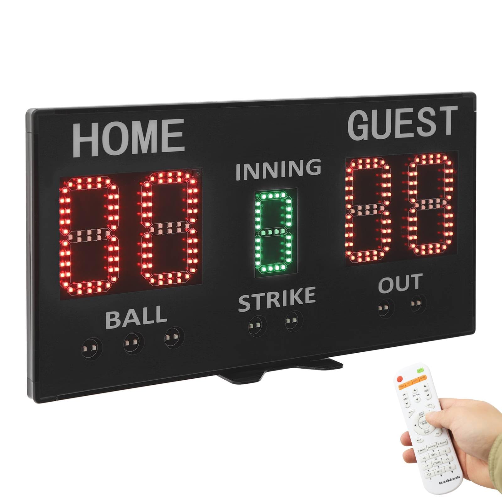 Marcador digital LED Electronisc con mando a distancia para montaje en pared, montaje en mesa, montaje en trípode, tablero de indicadores deportivos portátil para voleibol, tenis, béisbol