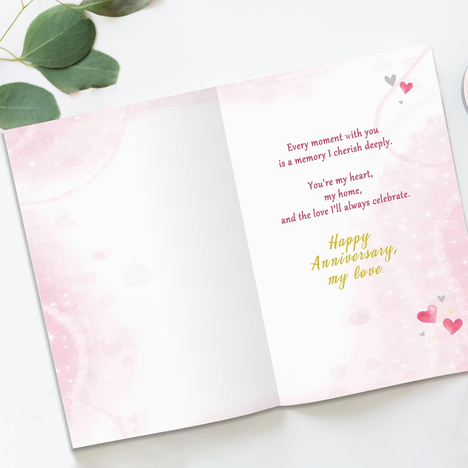 Anniversary Cards for Wife, Happy Wedding Anniversary Card Gift for Wife from Husband-8x5.3 Inches, Double-Sided, with Matching Pink Envelope - Image 2