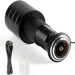 Kasfye Câmera olho mágico de porta, câmera IP HD 1080p orifício de porta com lente olho de peixe de 1,78 mm, ângulo largo de 180 graus, Tuya, aplicativo inteligente, câmeras USB de segurança