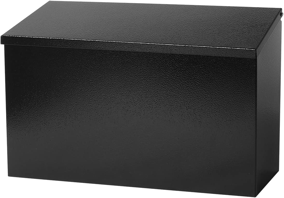 🛒 Flash Sale Decaller Wall-Mount Mailbox, Mail Box with Large Capacity, Rust-Proof Metal Post Box for Outside, Black