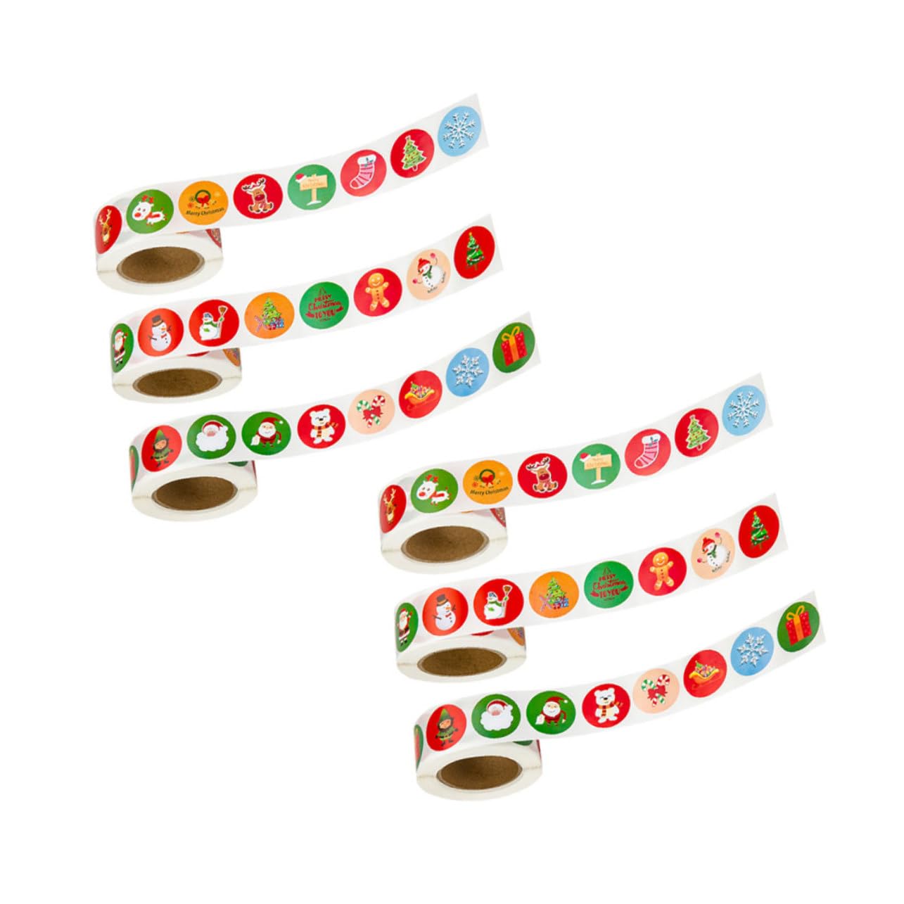 VILLCASE 3 Set Di Adesivi Rotondi Natalizi Autoadesivi Adesivi Sigillanti Festivi Fatti A Mano Decalcomanie in Rotolo Per Bomboniere Di Sacchetti Di Caramelle 6 * 3