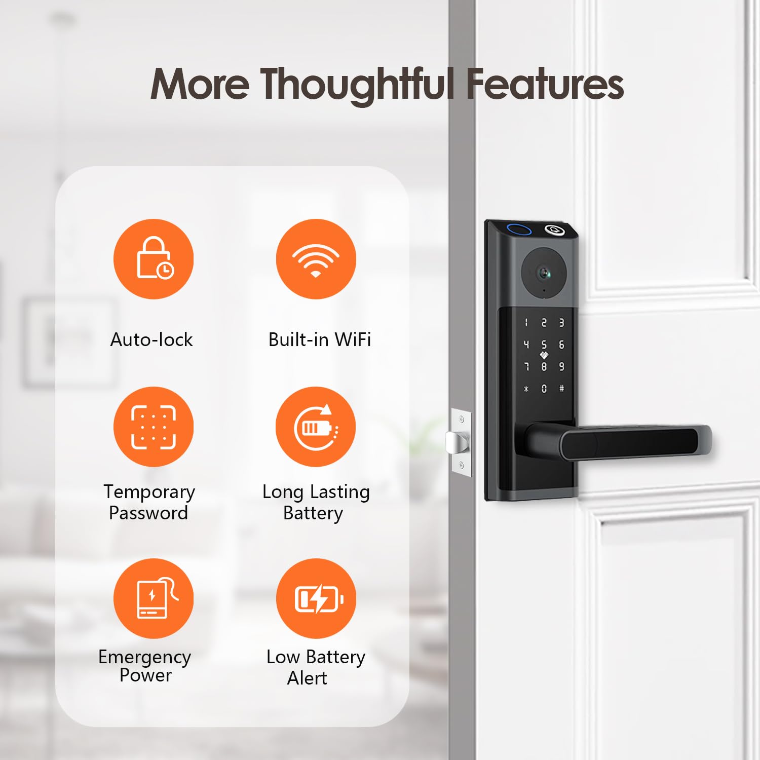 Jacchozhi Fingerprint Smart Lock with HD Camera, Keyless Entry