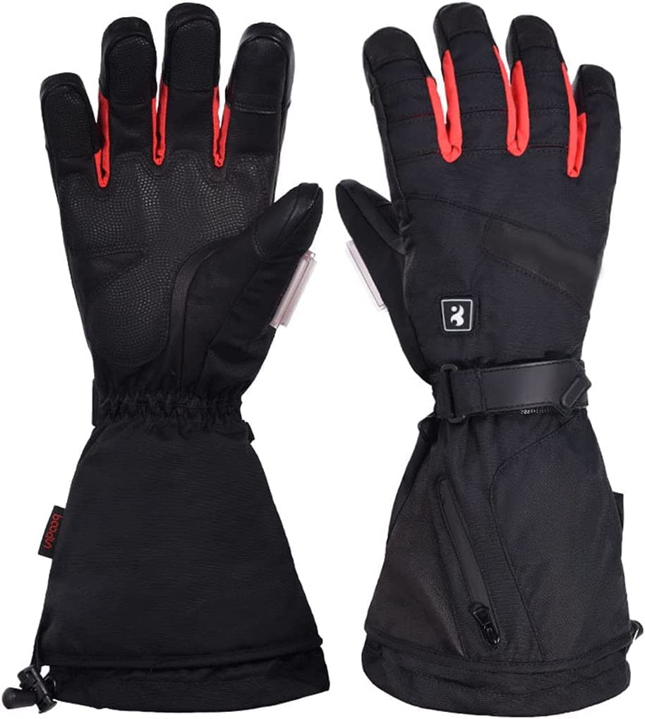 CHEWYNP Guantes calefactables de Piel de Cabra, para Hombres y Mujeres, 3000 MAh, Recargables, eléctricos, para Artritis, Calentadores de Manos, Guantes de esquí calefactables, Mitones, ni