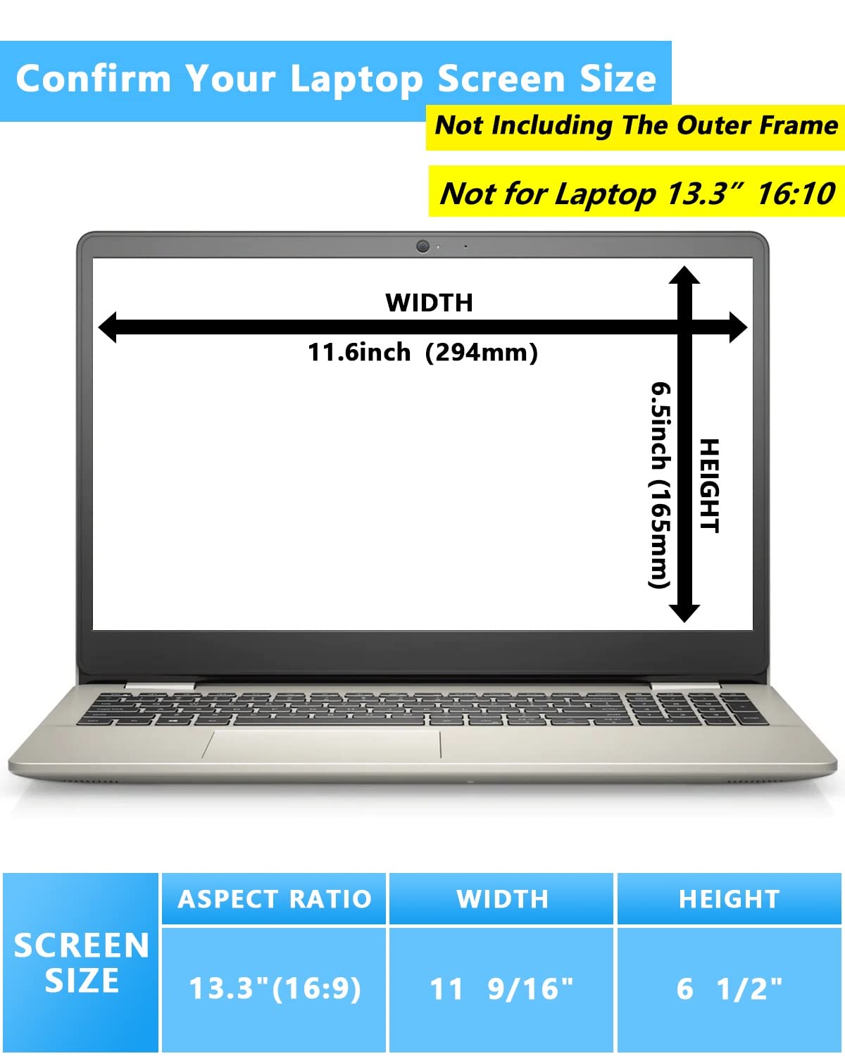 Laptop Privacy Screen 13.3 Inch,13.3 inch 16:9 Aspect Laptop Screen Protector Removable Privacy Screen Filter Anti Glare/Spy/Blue Light Privacy Shield Compatible with HP/Dell/Acer/Asus/Samsung/Lenovo