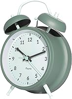 Vista 3 de Fisura -Reloj despertador analógico sin tick. Despertador con luz LED nocturna.Esfera de 3.5 in.11,7x5,5x16. Metal (Rosa)