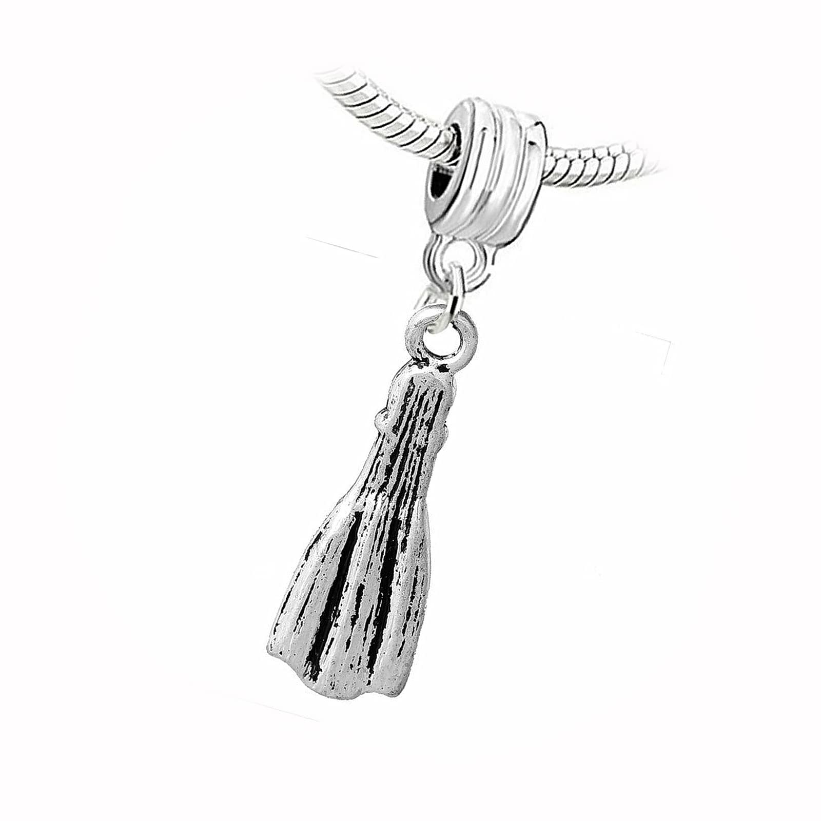 Add a Touch of Elegance to Your Collection with Our Scuba Diving Fin Charm Bead for European Snake Chain Charm Bracelet Perfect for Any Occasion SE0332SPAR