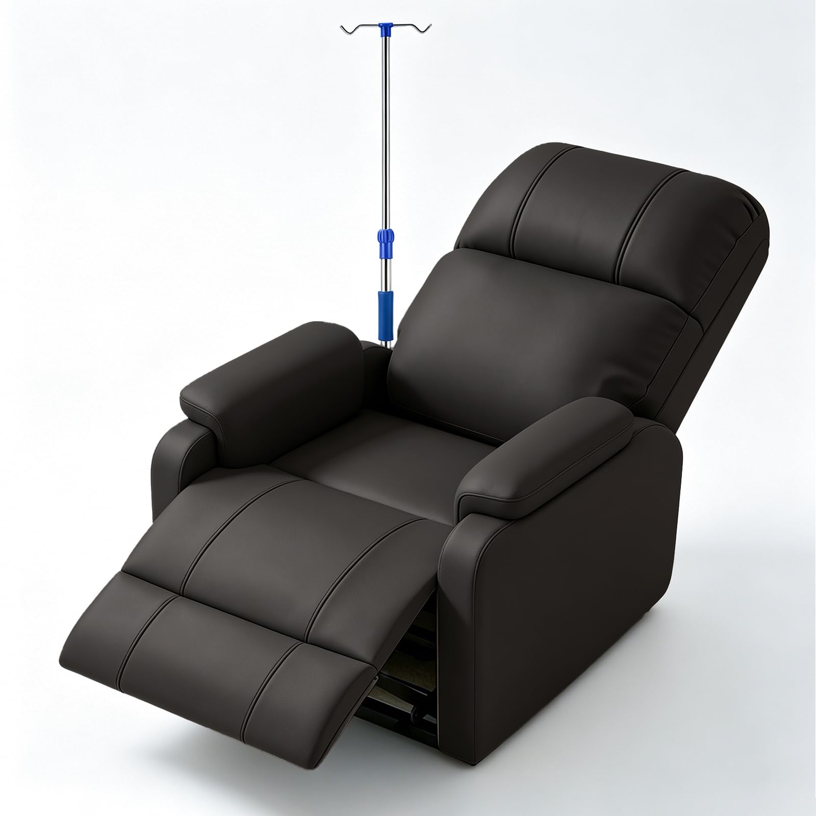 OQTUHWM Adjustable Phlebotomy Chair, Waiting Room Reception Chairs with Iv Stand, Leather Medical Chair, Fully Reclining Infusion Chair, for Hospitals