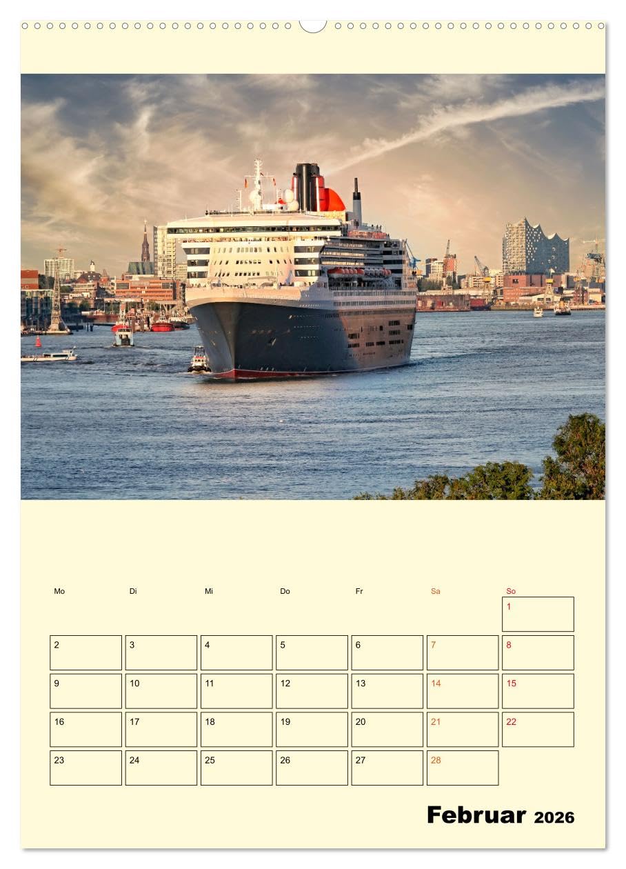Kreuzfahrtschiffe - die Welt ist dein Ziel (Wandkalender 2026 DIN A2 hoch), CALVENDO Monatskalender: Sehnsucht nach der nächsten Reise. Traumhafte ... warten auf ihre Gäste. (CALVENDO Orte)