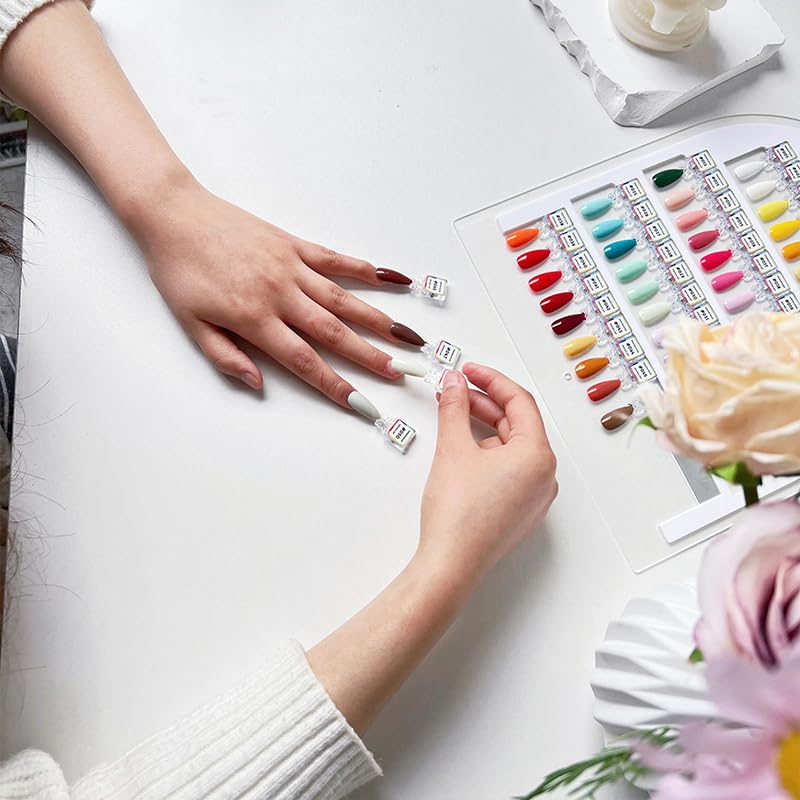 Acycoin2A 50 Colors Magnetic Detachable Nail Color Testing Plate Stand Visible Acrylic Nail Polish Dip Powder Color Display Board Nail Art UV Oil Glue Showing Tools