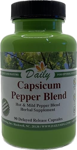 Mezcla diaria de pimienta Capsicum (Capsicum Annuum es el ingrediente activo de la pimienta de cayena) 90 cápsulas de liberación retardada