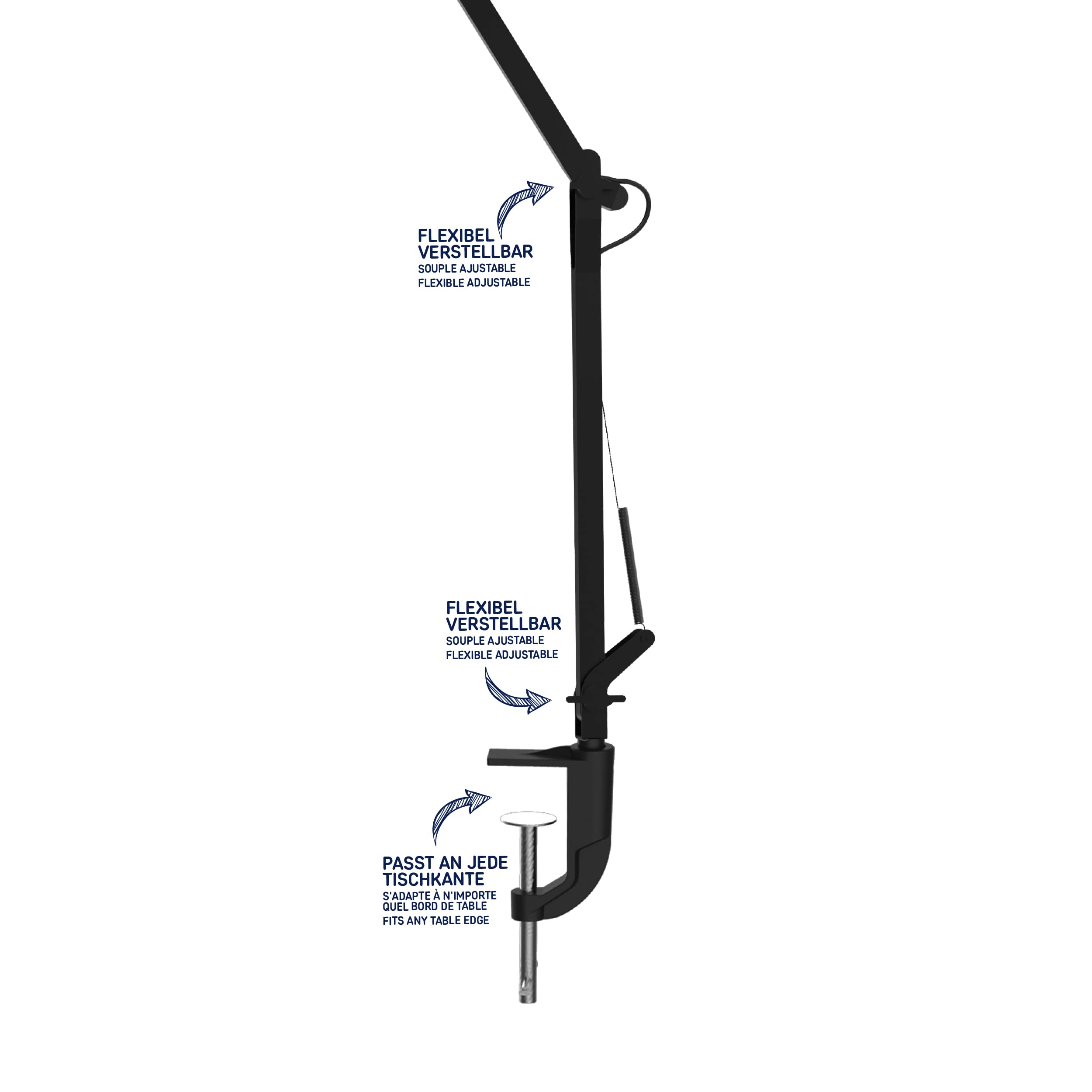 Müller-Licht Sella LED Schreibtischleuchte Schreibtischlampe, Farbwechsel (3000 K/4000 K/6500 K), 9.6 W, schwarz
