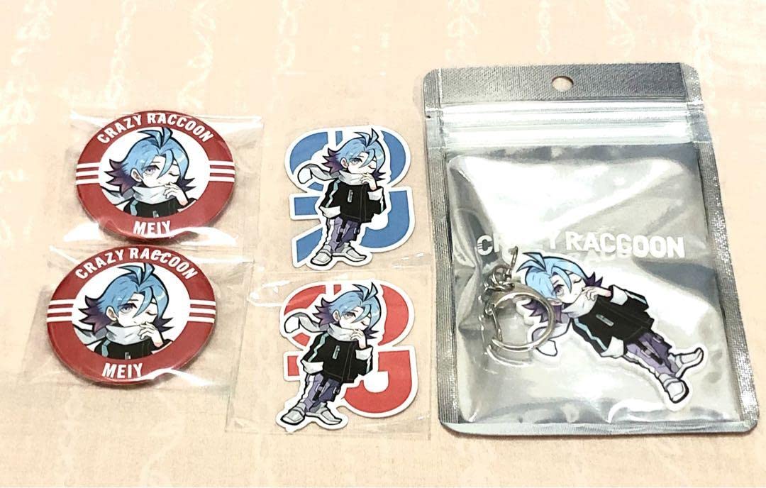 Amazon | Crazy Raccoon Meiy CRストア キーチェーン 缶バッジ 
