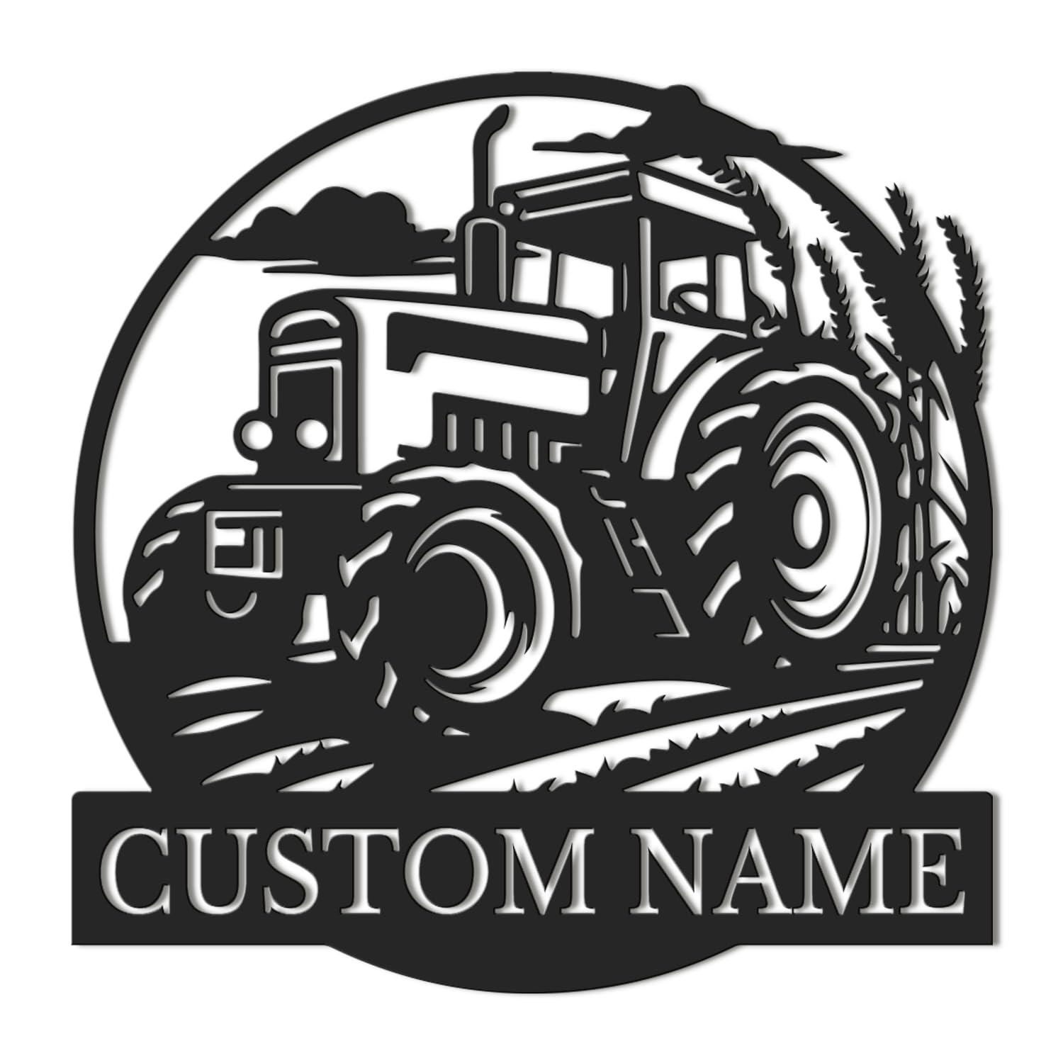 Custom Tractor Driver Metal Wall Art,Personalized Farm Tractor Name Sign, Home Decor Farm Truck Decoration Birthday Gift for farmer,Black Metal Wall Art Decor,Custom Your Name Signs (Style-6)