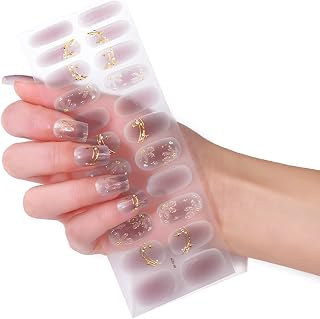 22Pcs / pack Nail Wraps Women Nail Polish Strips Multi-Colors Adhesive Fingernail Stickers Acrylic Strips Adhesive Wraps Gel Stickers Full Gel Polish Decals Film
