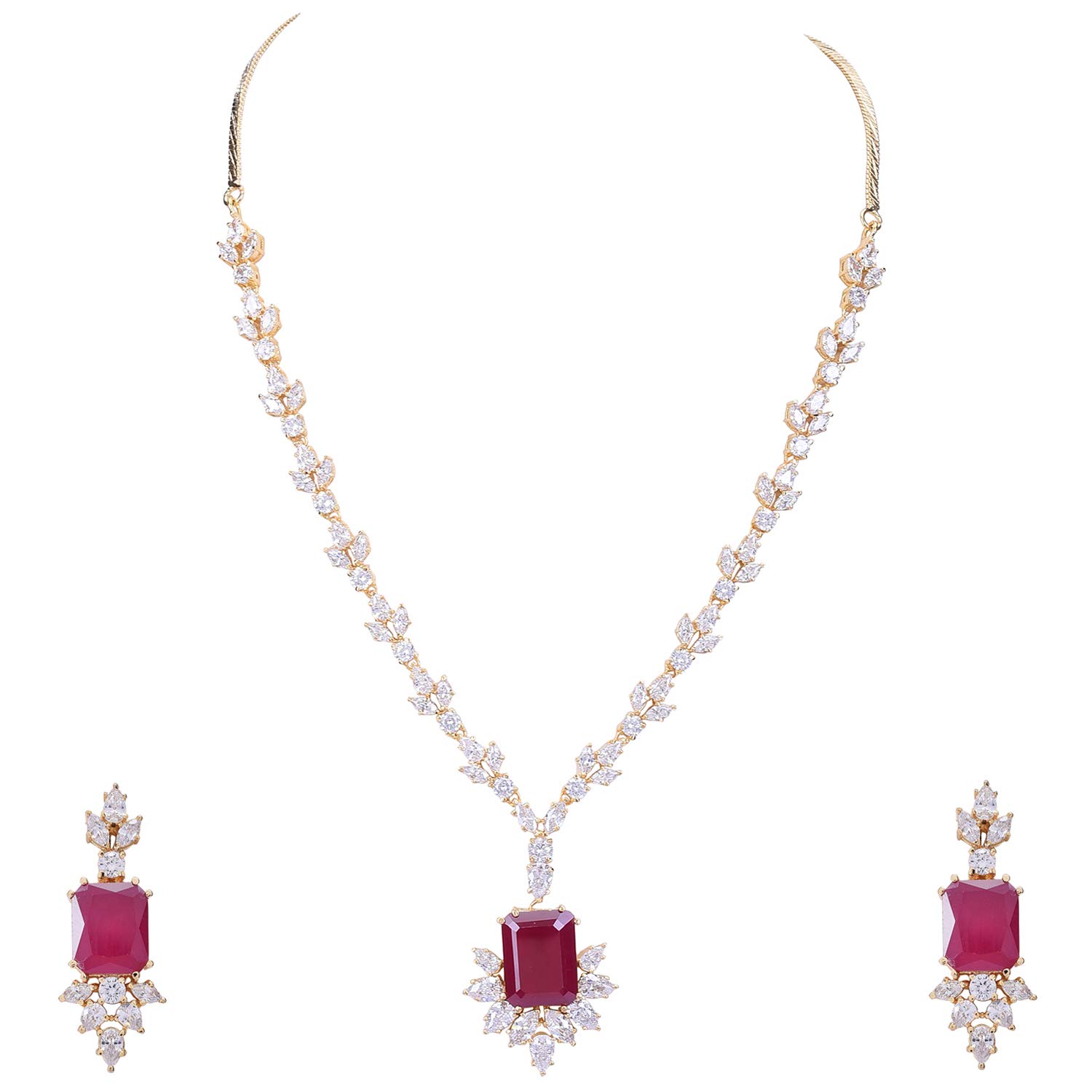 See full amazon price history chart for Ratnavali Jewels American Diamond Gold Plated Traditional Fashion Jewellery Red Ruby Necklace Set Pendant with Earring for Women/Girls RV3179R-GP Ratnavali Jewels American Diamond Gold Plated Traditional Fashion Jewellery Red Ruby Necklace Set Pendant with Earring for Women/Girls RV3179R-GP (B07PLBRM68) Amazon Price History, Amazon Price Tracker