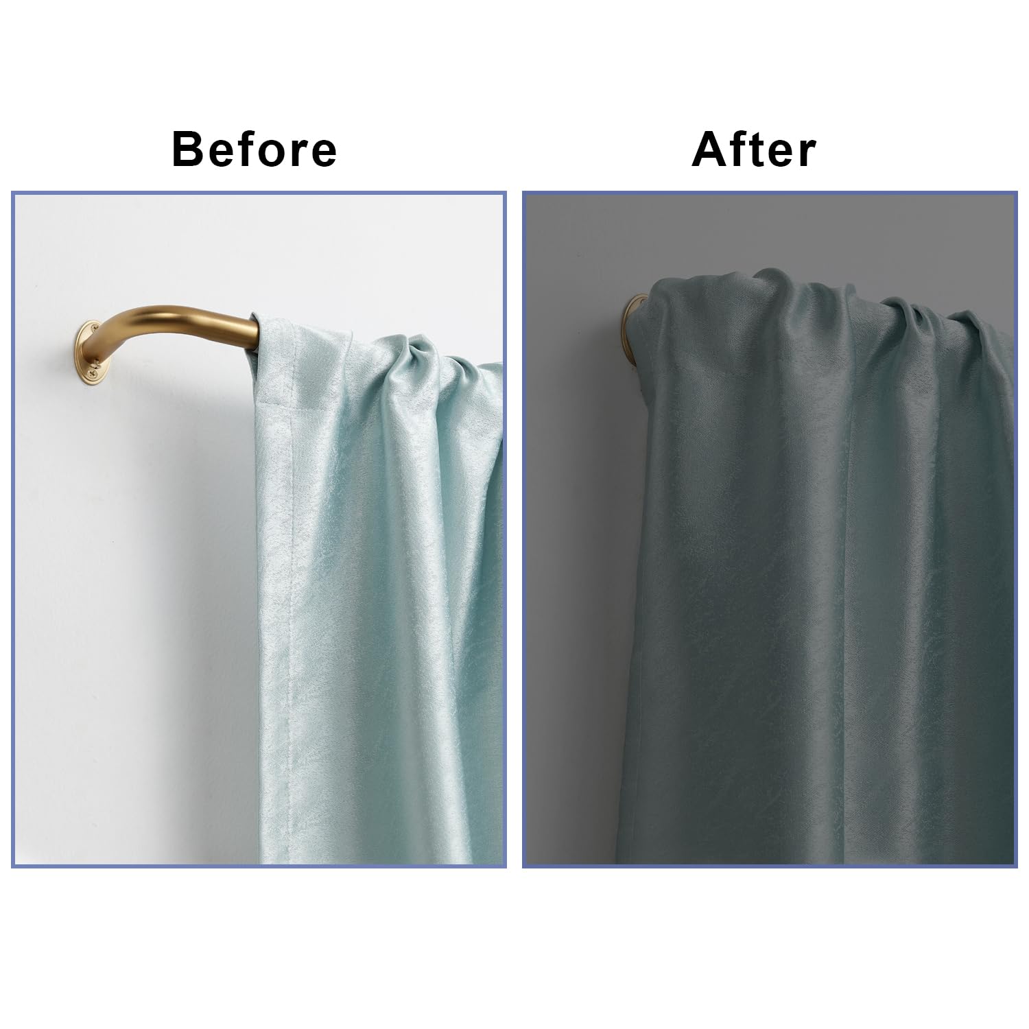 Room Darking Curtain Rod, 28-116 Inch Adjustable Window Curtain Rods Wrap Around 1inch Diameter Single Splicing Curtain Rod, Warm Gold