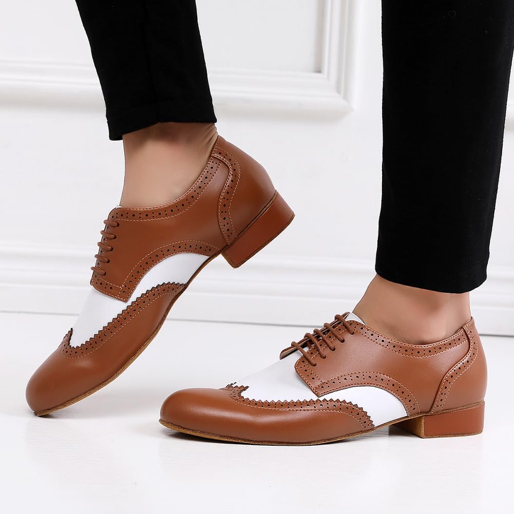 SWDZM Tanzschuhe Herren Standard Latein Niedriger Absatz Tango Salsa Ballsaal Übungsschuhe