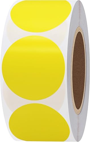 Hybsk Calcomanías térmicas directas de color circular de 1.5 pulgadas, etiquetas de envío para códigos de barras, etiqueta de nombre, diseño de
