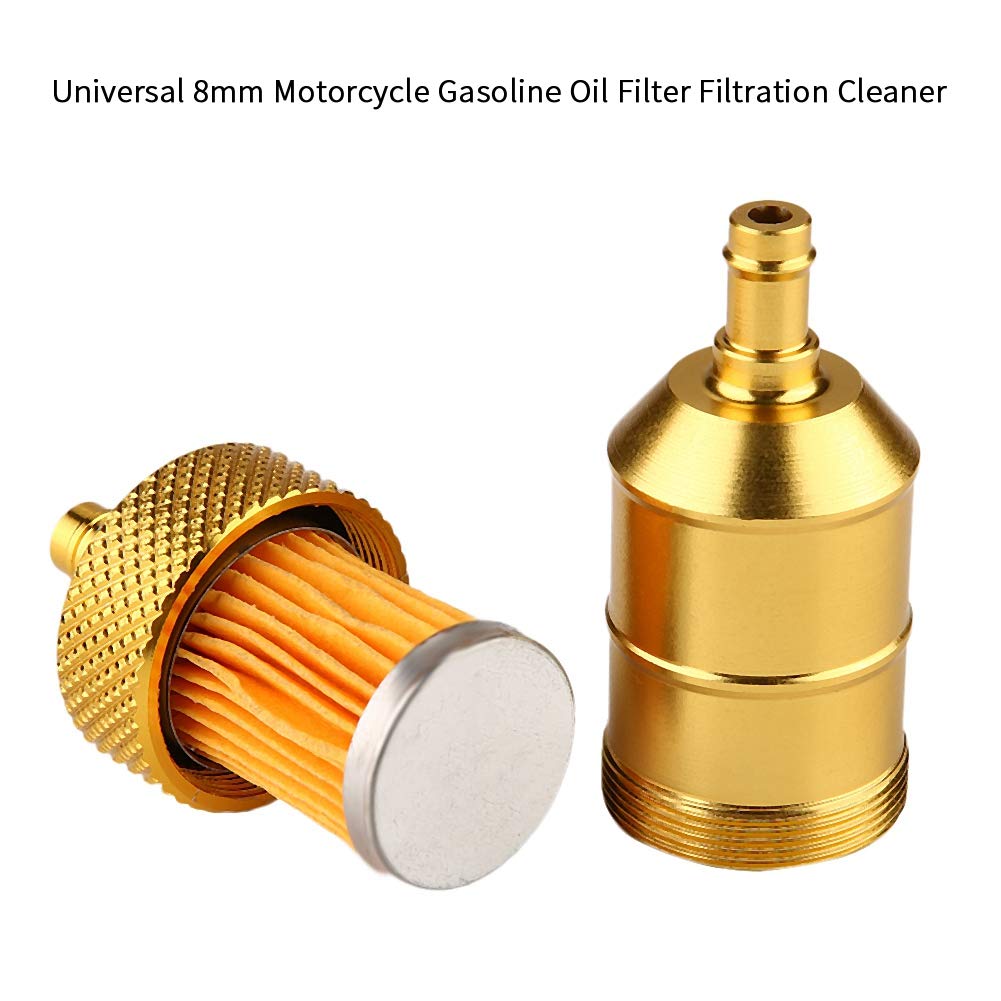 Filtre à Essence Universel 8 mm pour Moto (doré) Filtre à Carburant pour Voiture Filtre à Carburant pour Moteur