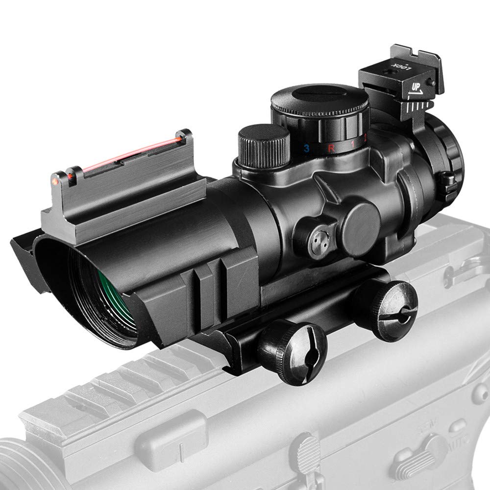 ACEXIER 4x32 Acog Rifle Scope 20mm Coda di Rondine Reflex Ottica Scope Tactical Sight Caccia Gun Fucile Airsoft Sniper Magnifier Air Gun