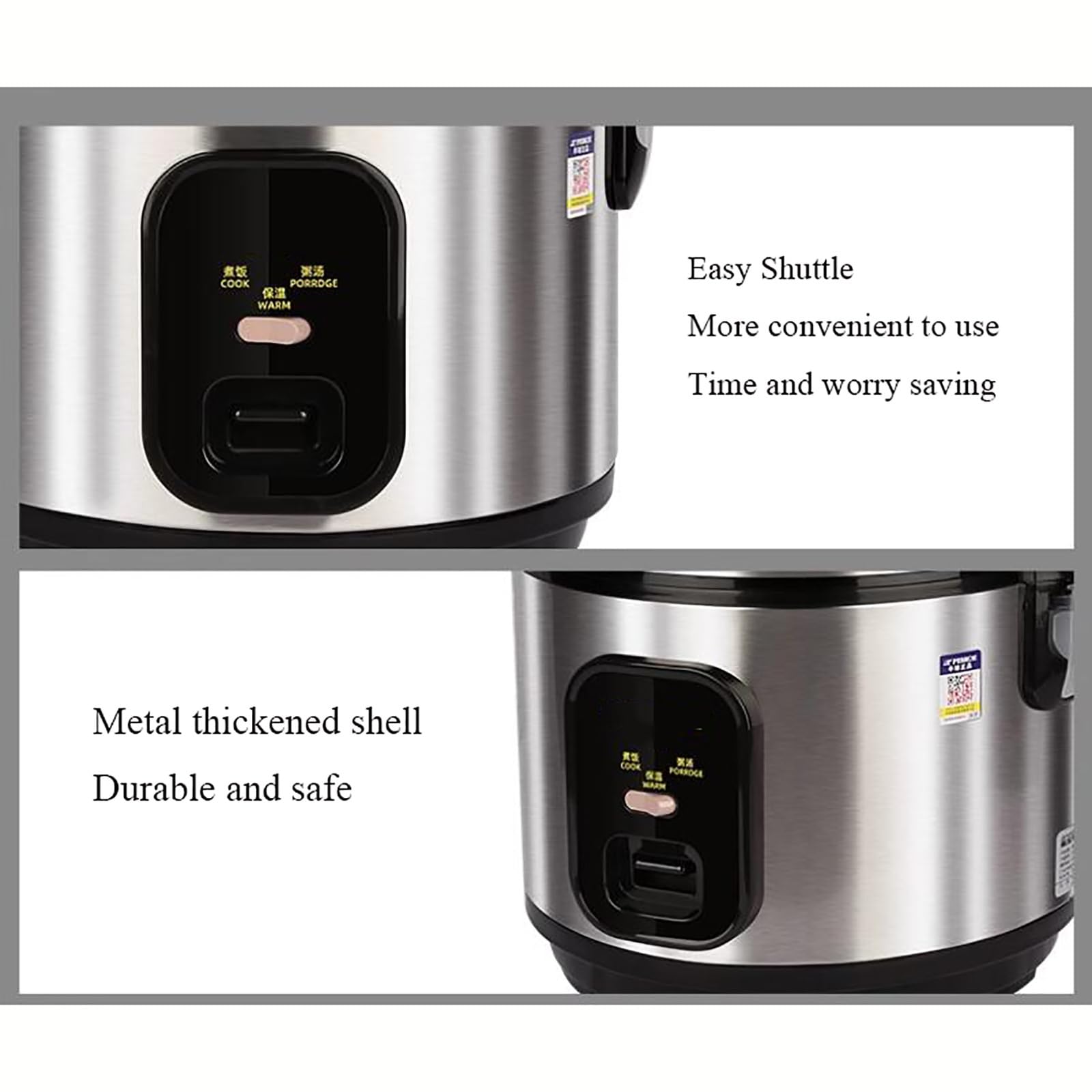 Genérico Arrocera de Acero Inoxidable, para cocinar con Poco azúcar, Ideal para Uso doméstico, sopas y guisos, con Capacidad para 1 a 8 Personas (tamaño: 3 L).
