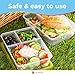 Bento Lunch Box | Meal Prep Containers | 7 Pack | Reusable 3-Compartment Plastic Divided Food Storage Container Boxes for Kids & Adults | Microwave, Dishwasher and Freezer Safe by Lucentee