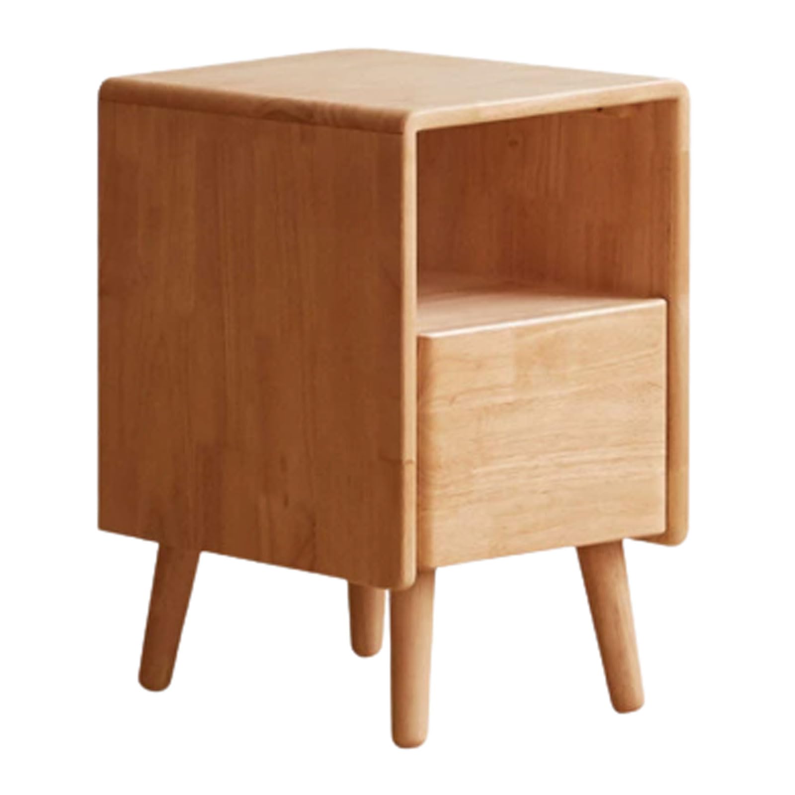 Table de chevet en bois surdimensionnée avec tiroir et étagère de rangement
