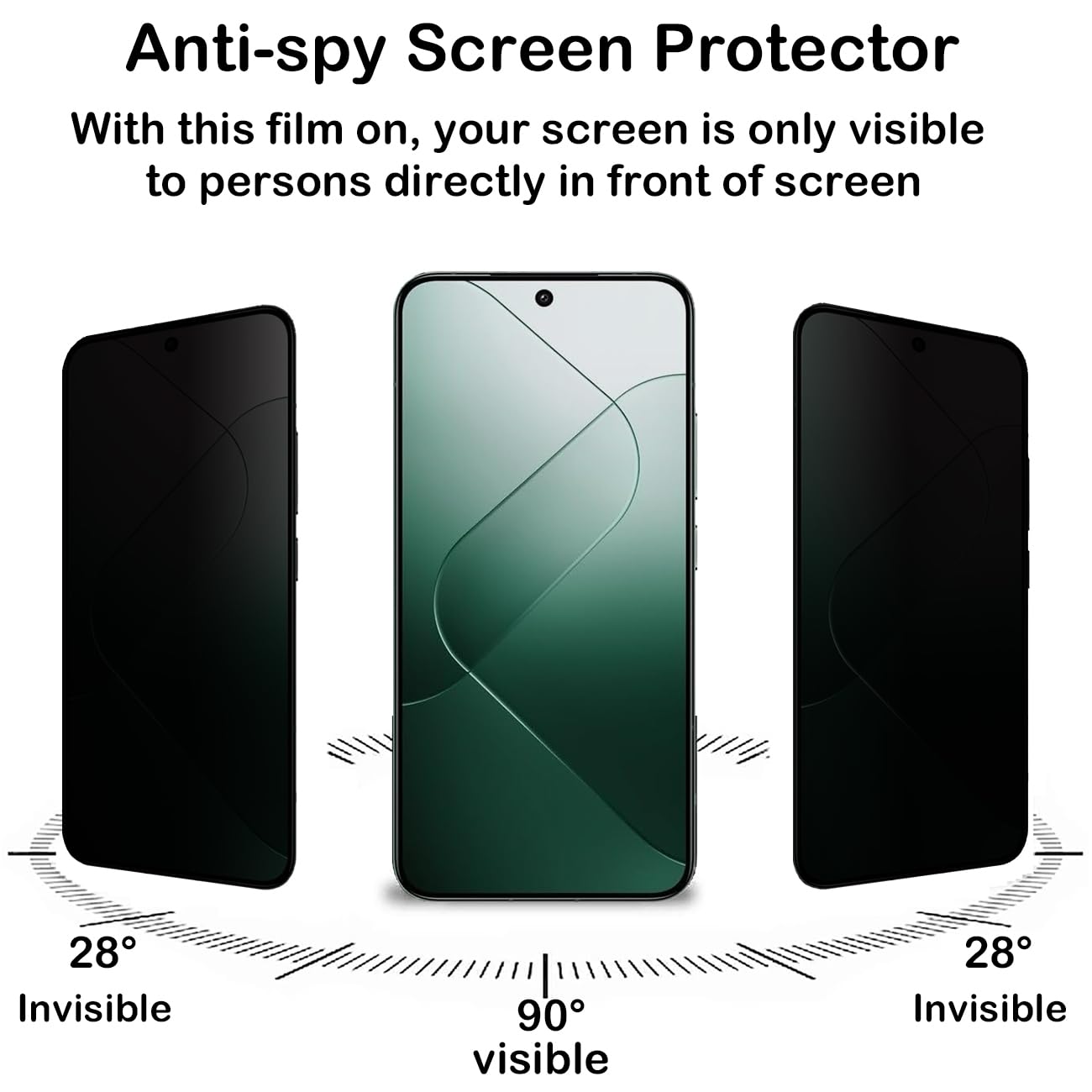 Protector De Pantalla De Privacidad Para Xiaomi 14 ¡2 Unidades + Protector De Cámara! Dureza 9H, Anti-espias Y Fácil Instalación