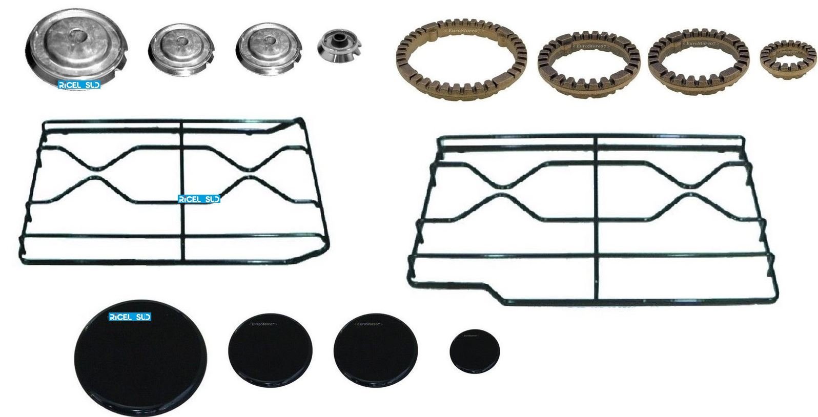 8033266100636 ********** KIT RINNOVO ADATTO ARISTON X PF640 GRIGLIE + BRUCIATORI COMPLETI RICAMBIO NO ORIGINALE P 0256 S 231
