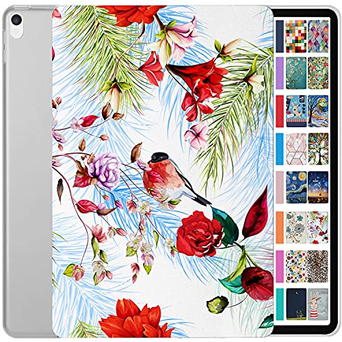 Image of DuraSafe Cases for iPad Air 3rd Gen 10.5 Inch 2017 /2019 [ PRO 10.5 Air 3 ] A1701 A1709 A1852 A2152 A2123 A2153 A2154 Printed Slim Hard Shell Protective Stand Cover - Birds & Flowers
