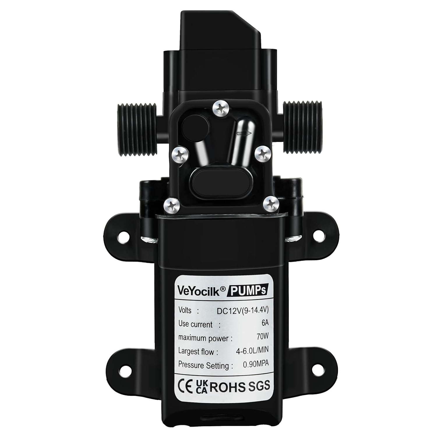 DC 12V Water Pump,1GPM 4L/Min G1/2" 20mm Diaphragm Pump with Pressure Switch for Pumping Water