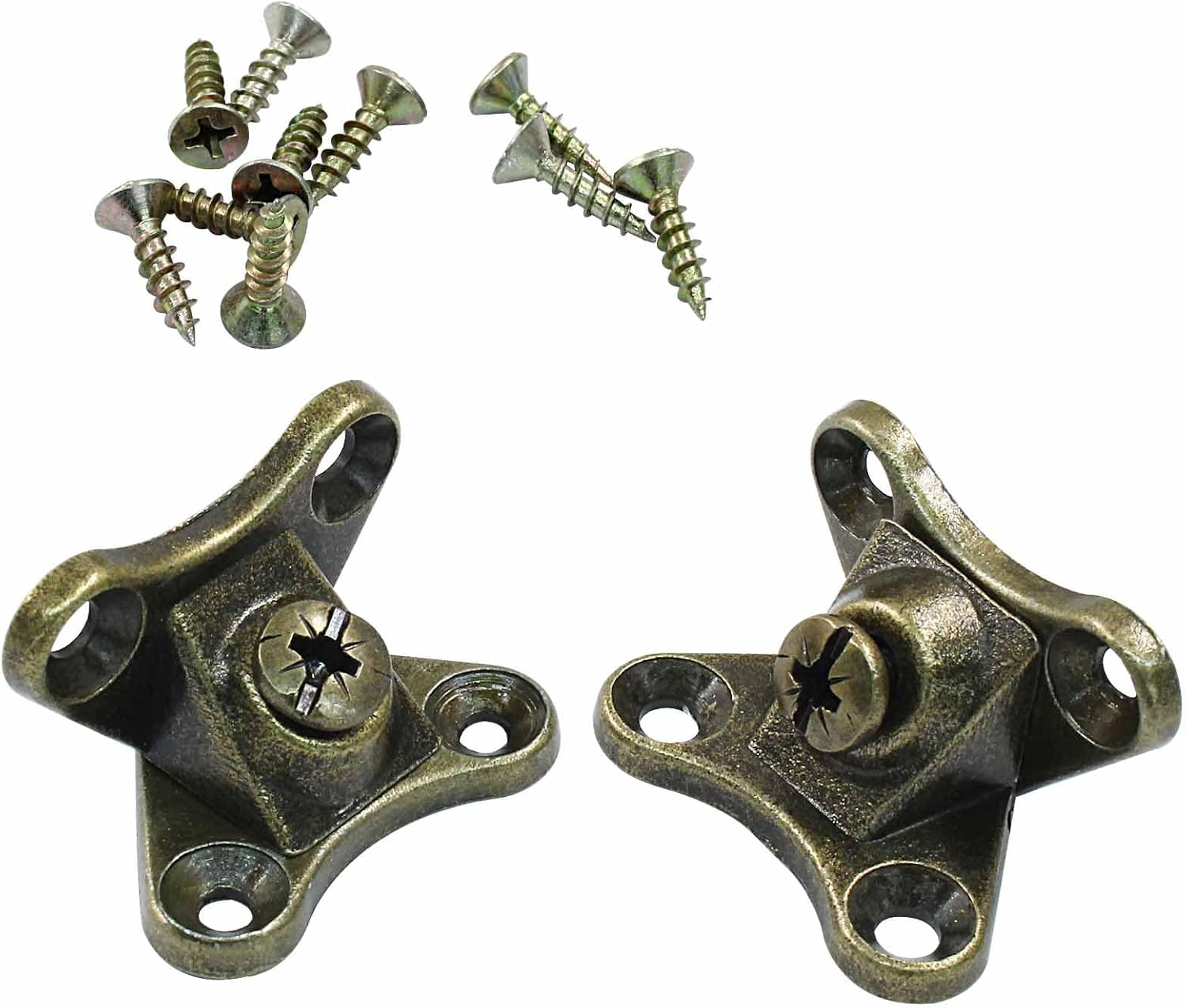 10Pcs Detachable Corner Bracket, Removable Butterfly Corner Brace Bronze Shelf Bracket, Zinc Alloy Right Angle Corner Code for Wood Furniture, Cabinet, Shelves
