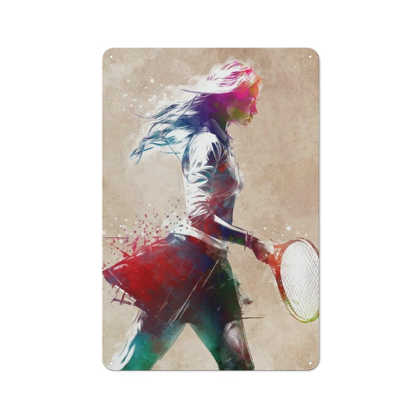 Junmoney Tennis Player Sport For Garden Room Or Summerhouse, Vintage Tin Sign 30X20cm, A Metal Wall Feature For Garden Rooms And Summerhouses
