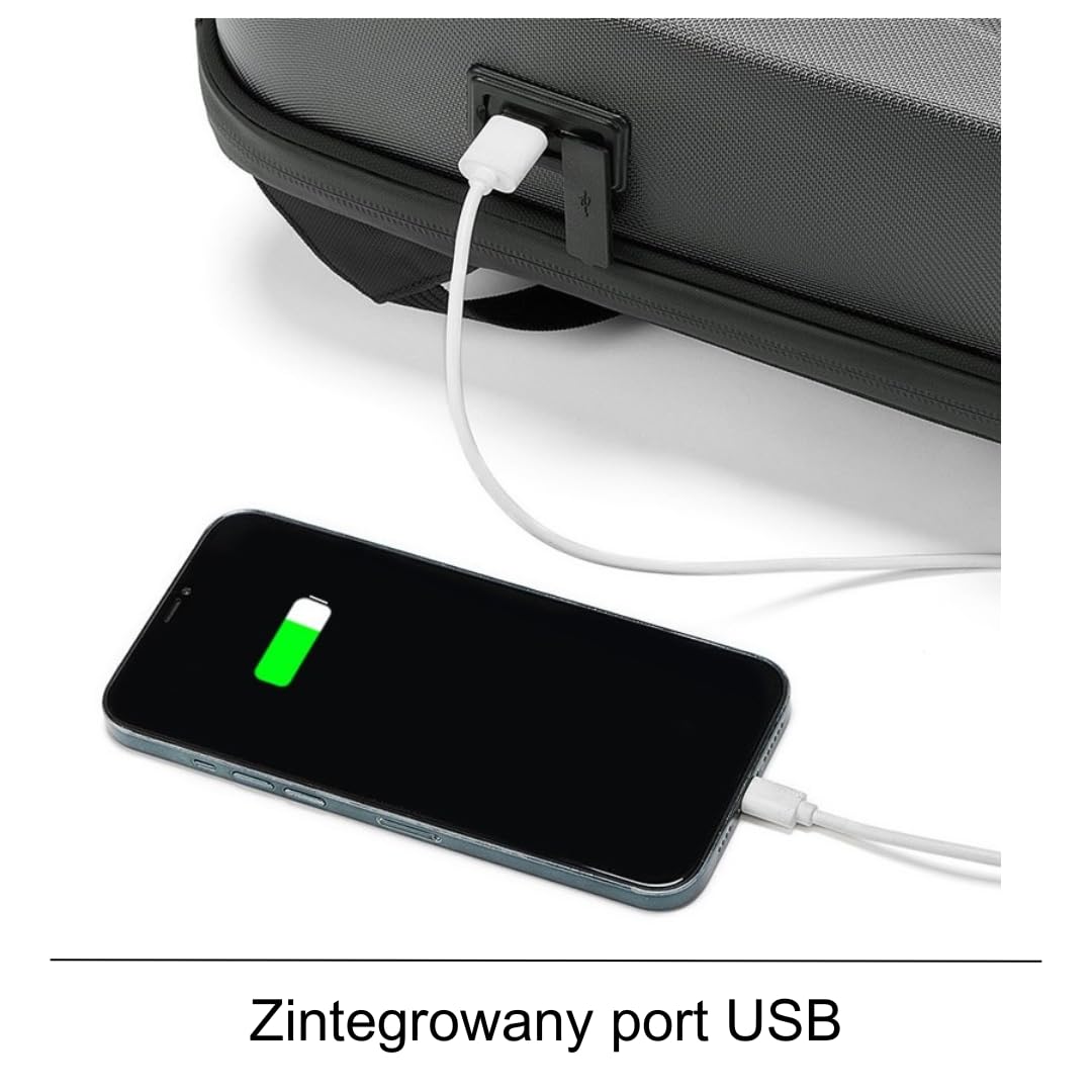 Plecak Męski z Kieszenią na Laptop 15,6" 46x31x12 Bagaż Podręczny Plecak na Laptopa 6 Przegródek Torba Antykradzieżowa Wodoodporna Port USB 24L Plecak Biznesowy Praca Biuro Szkoła Uczelnia Podróże