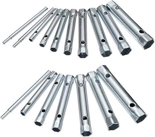 Miniatura 4 de Juego de llaves tubulares métricas de 6 a 0.866 in, barra de tubo, llave de acero de doble extremo para reparación de plomería automotriz, 10