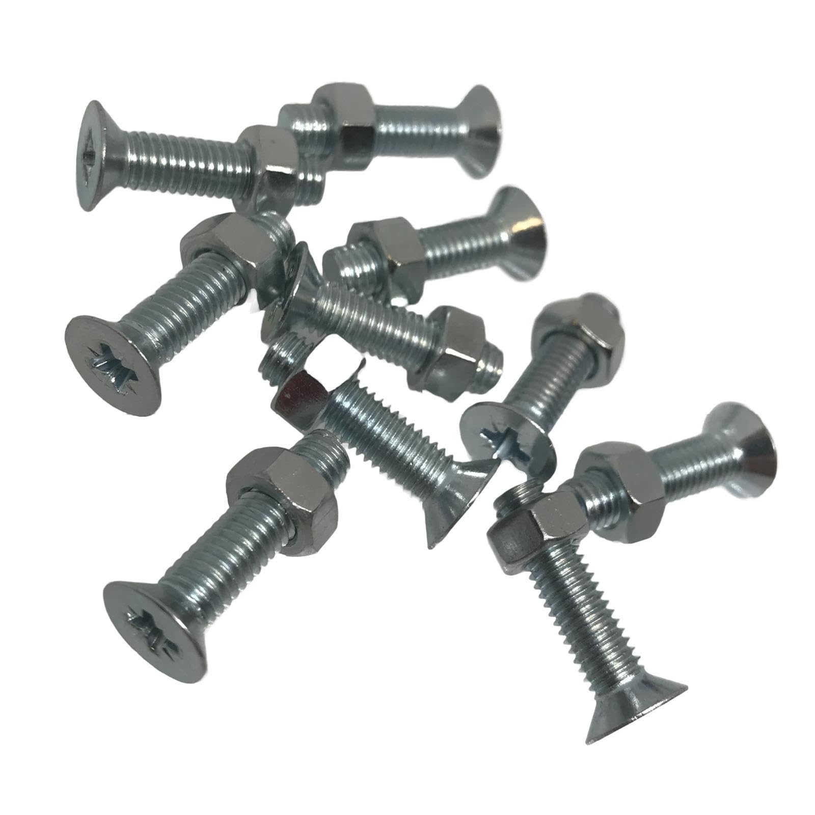 Thunderfix M5 X 20Mm Countersunk Machine Screws And Nuts Posidrive Zinc Plated (Pack Of 10)