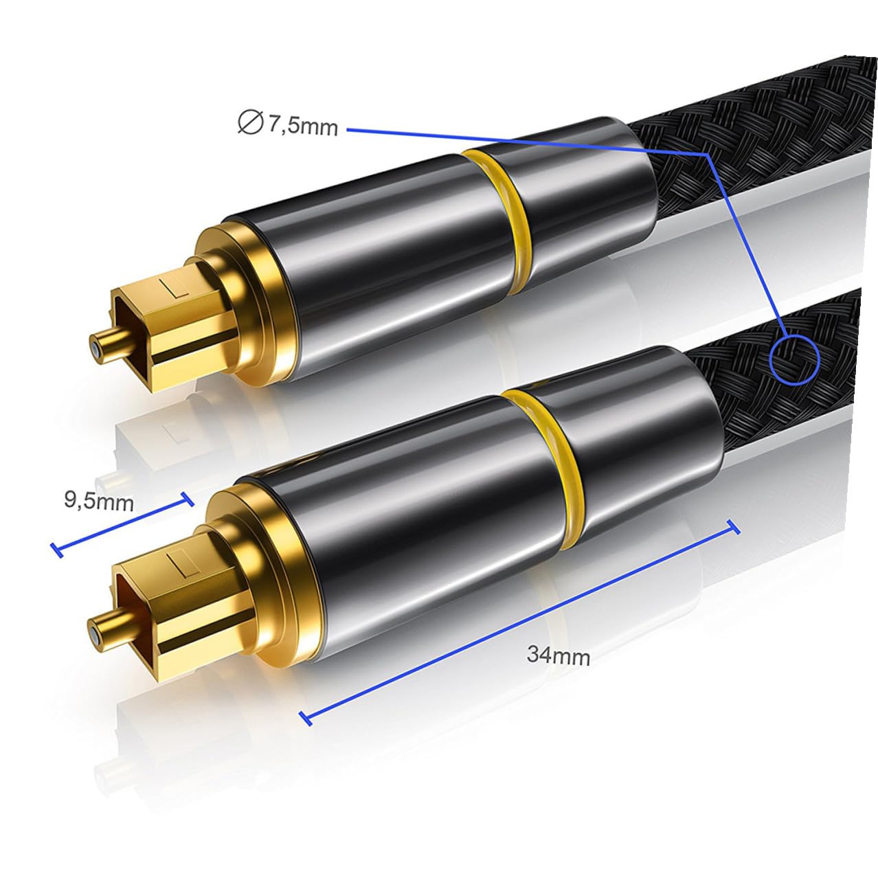 Cavo Audio Ottico Digitale Metri Maschio-maschio Flessibile con Connettori Resistenti per Uscita Audio Chiara e Stabile per Sound Bar e Impianti Stereo Hifi