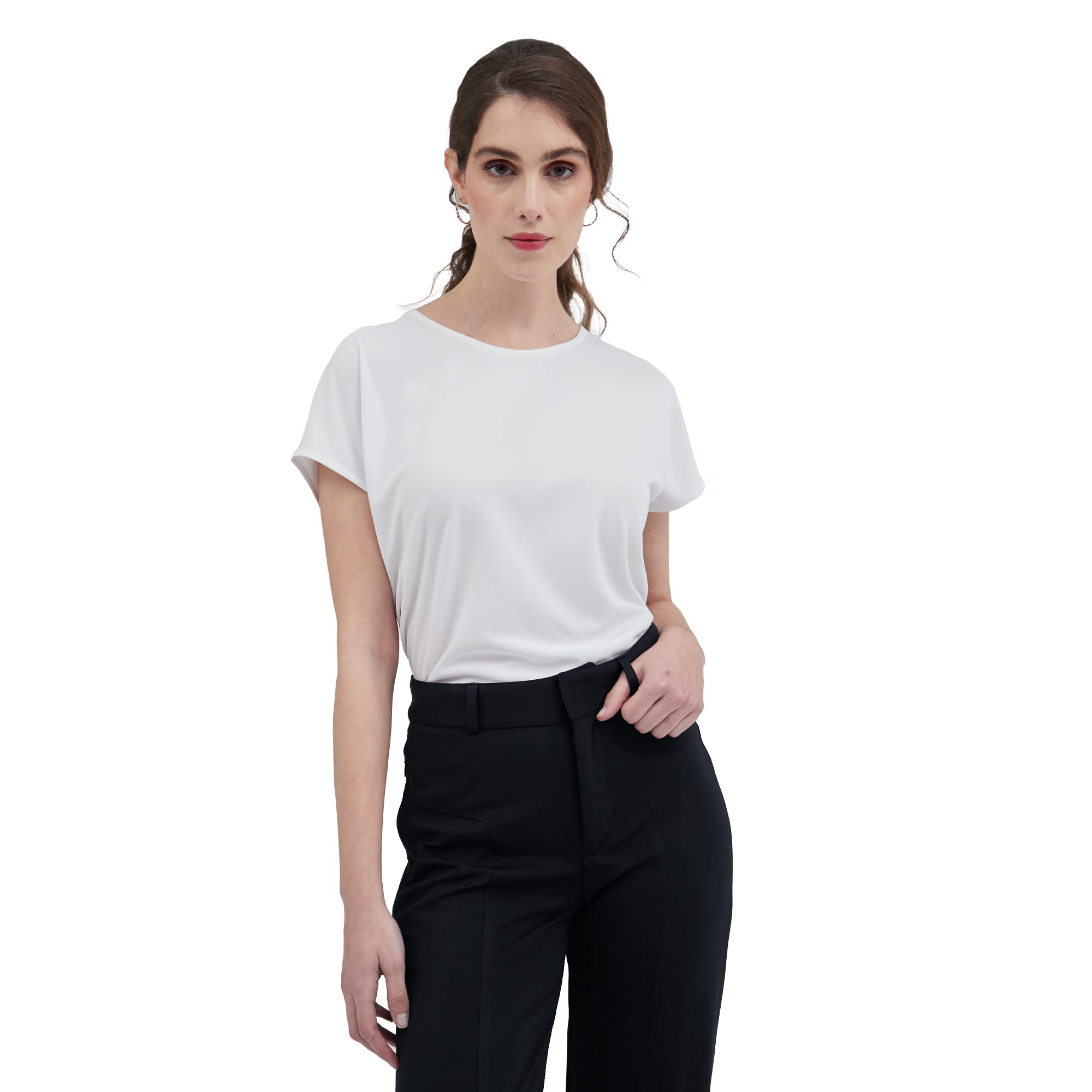 Sepiia Camiseta para Mujer sin Plancha, Antiarrugas, repele Las Manchas, sin Manchas de Sudor, antiolor, Transpirable, Camiseta Mujer de Manga Corta Kimono