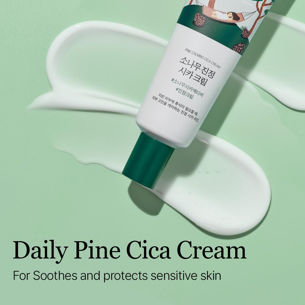 ROUND LAB Pine Calming Cica Cream 1.69 Fl Oz, Low-Acidic Soothing Moisturizer with Pine Cica, BHA + LHA, and Hyaluronic Acid for Skin Barrier Support, Sebum Control, and Hydration, Korean Skincare - Image 5