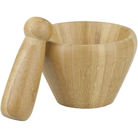 Home Basics Mortar and Pestle Bamboo