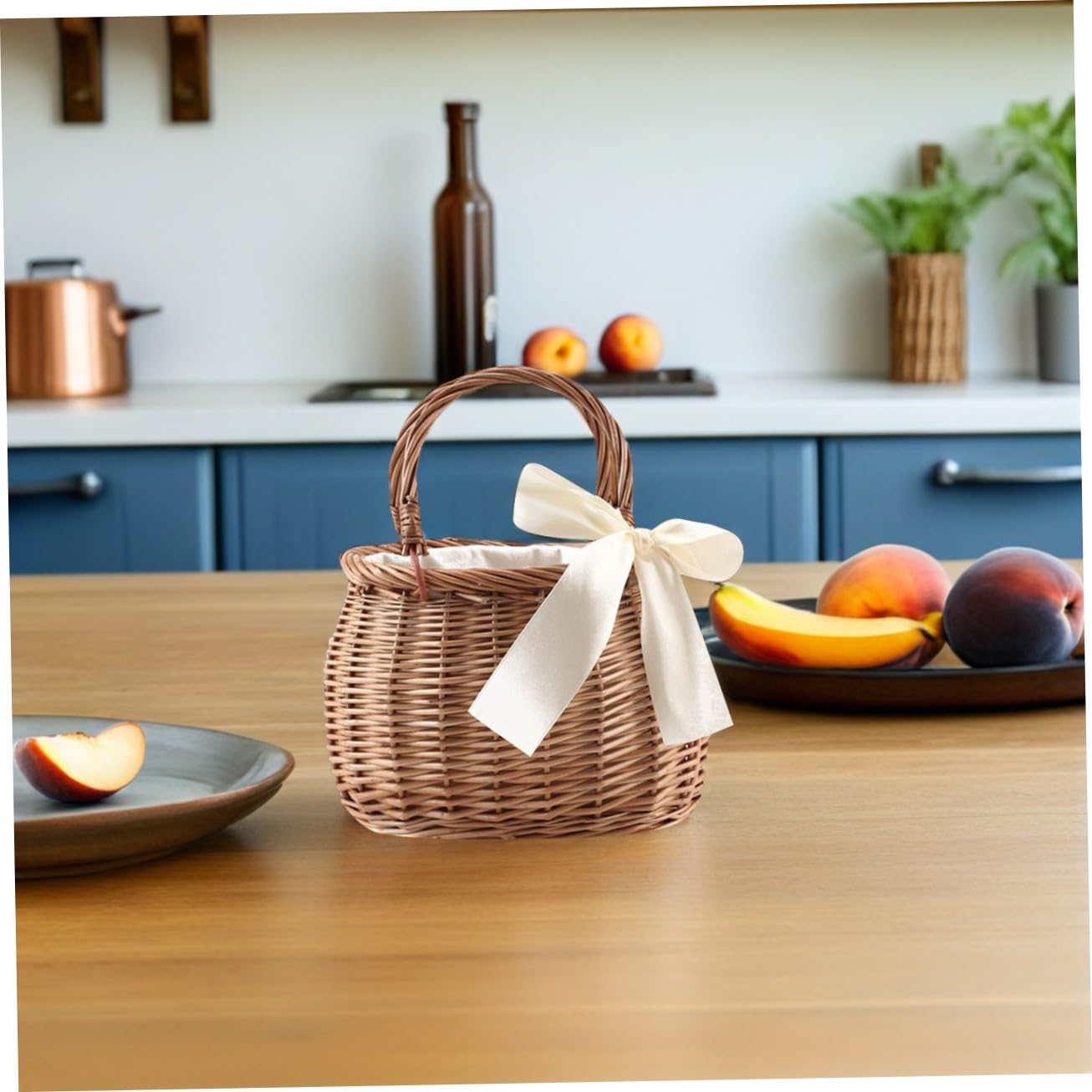 OUNONA Lot De 3 Paniers De Plage En Osier Et Paille Pour Femme Style Panier À Fleurs Marron Clair