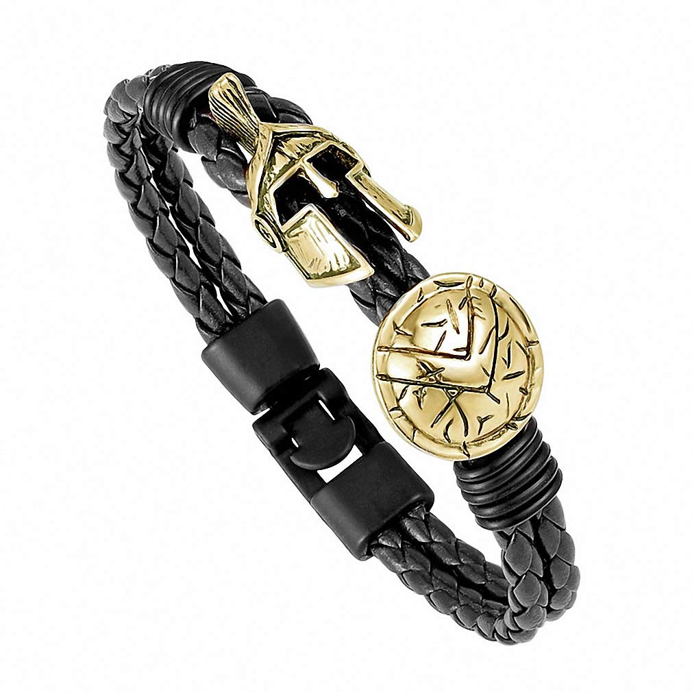 Hynsin Paracord Bracelets, Fashion Braided Bracelets for Women & Men with Fashion Spartan Helmet, Tactical Survival Gear for Emergency Tz-1061 19cm