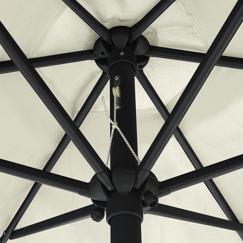 Parasol przeciwsłoneczny z aluminiowym masztem, parasol plażowy, parasol ogrodowy, parasol tarasowy, ochrona przed słońcem, z otworem odpowietrzającym i mechanizmem korbowym, 270 x 246 cm
