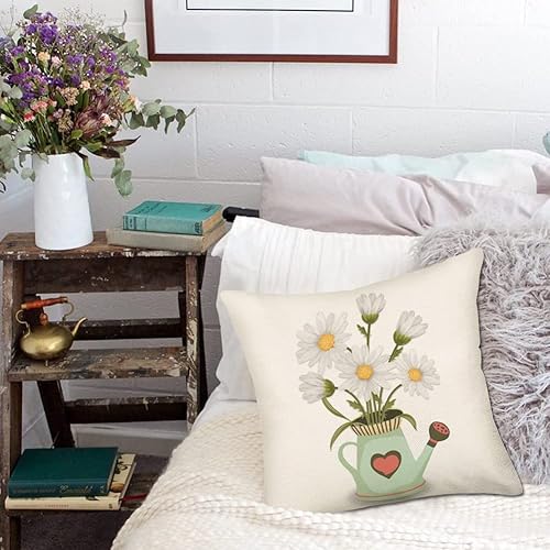 Miniatura 2 de Doitely Fundas de almohada de margaritas de primavera y verano de 18 x 18 pulgadas, decoración de primavera y granja, diseño floral, para decoración