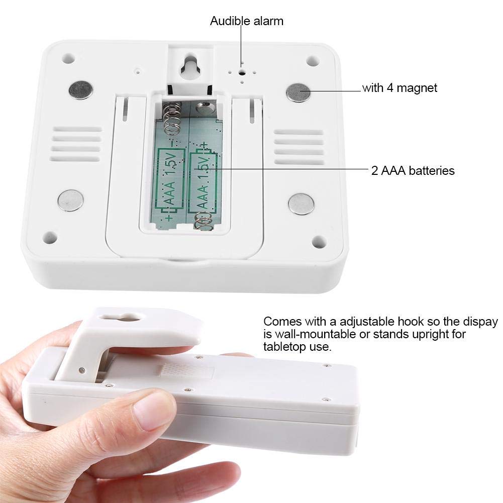Thermomètre Réfrigérateur Numérique, Thermomètre Réfrigérateur Sans Fil avec 2 Capteurs Alarme Sonore Affichage Min/Max écran, pour Maison, Restaurants, etc.
