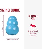 Vista 5 de KONG Cachorro - Juguete masticable de goma natural para la dentición para perros - Juguete para perros rellenable para un tiempo de juego prolongado