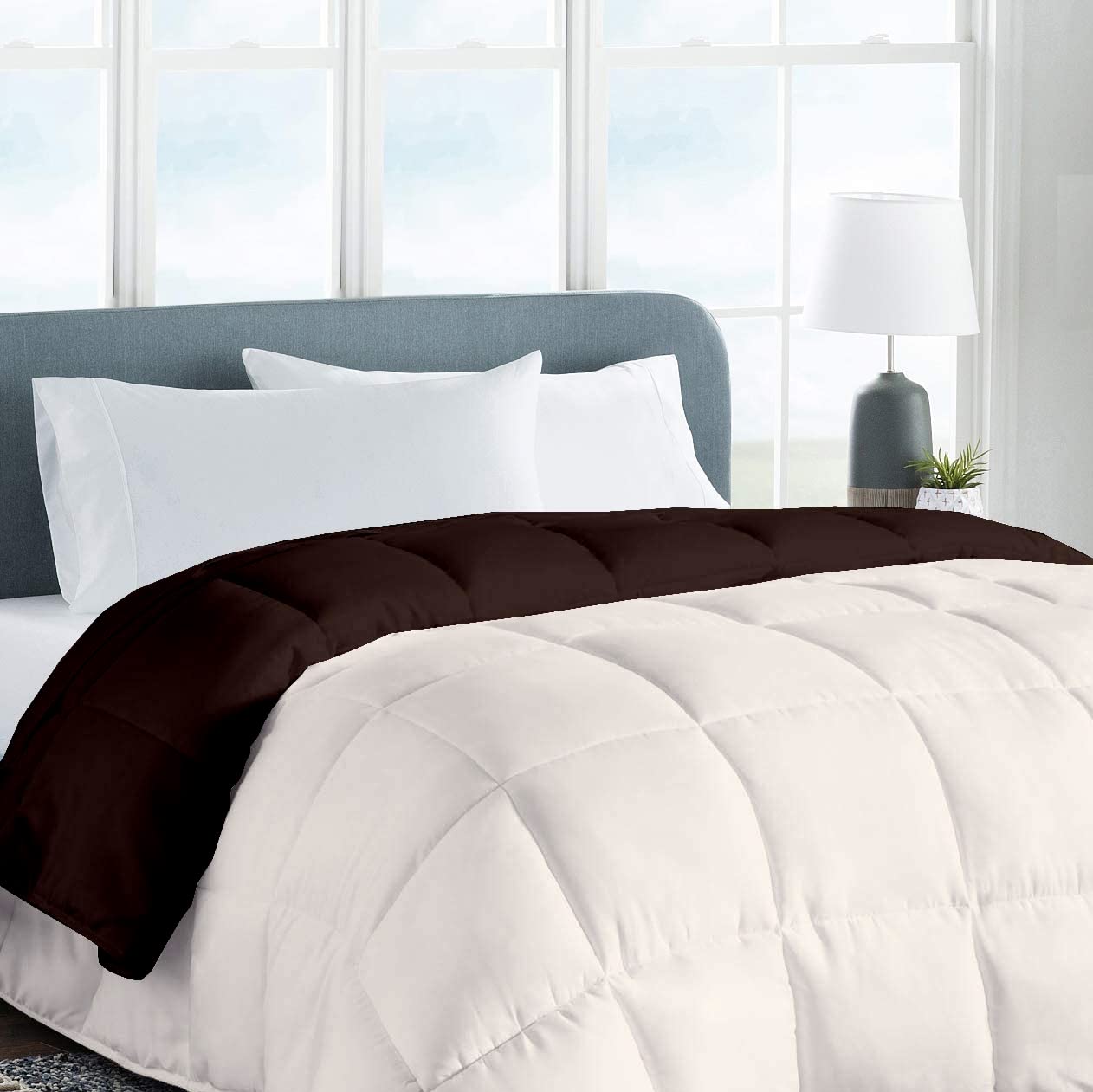 Microfiber Reversible Comforter Blanket Light Weight Quilt Duvet 150 GSM Microfiber Reversible AC Comforter Pack of 1 All Weather Duvet Soft Light-Weight Bed Blanket King chcoclate and ivory (B0BN5TV71B) Amazon Price History, Amazon Price Tracker